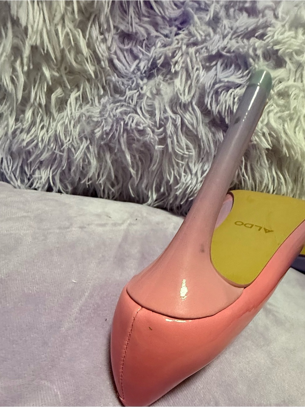 ALDO Women’s 7.5 Pink Ombré Genuine Leather Pointed Toe Stiletto Pumps - Picture 4 of 8